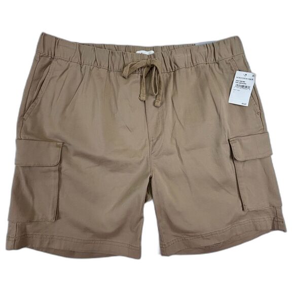 NWT ABOUND MENS ELASTIC WAIST DRAWSTRING CARGO‎ SHORTS STRETCH TAN AMPHORA LARGE - Picture 1 of 5